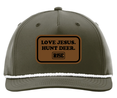 LOVE JESUS. HUNT DEER. - RICHARDSON 258 - Dark Olive