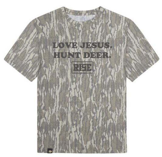 YOUTH MODEL - LOVE JESUS. HUNT DEER. Tee