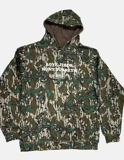 LOVE JESUS. HUNT TURKEYS. Hooded sweatshirt