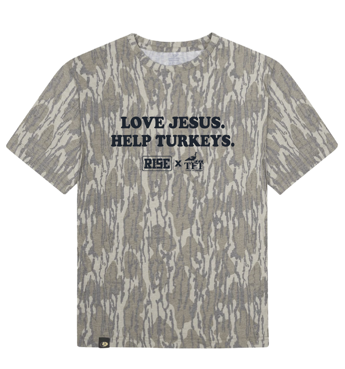 LOVE JESUS. HELP TURKEYS. RISE X TFT - YOUTH TEE - Orders will ship beginning week of 23 NOV 2026