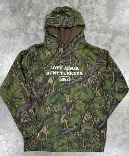 LOVE JESUS. HUNT TURKEYS. Hooded sweatshirt