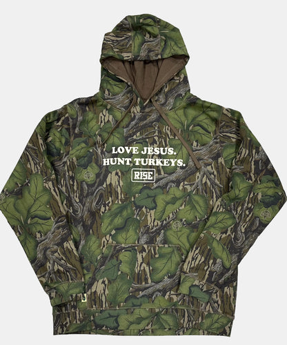 LOVE JESUS. HUNT TURKEYS. Hooded sweatshirt