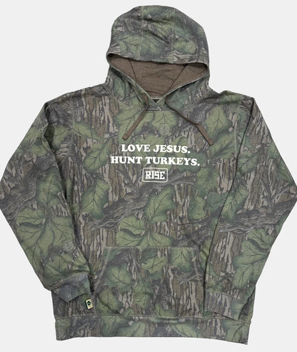 LOVE JESUS. HUNT TURKEYS. Hooded sweatshirt