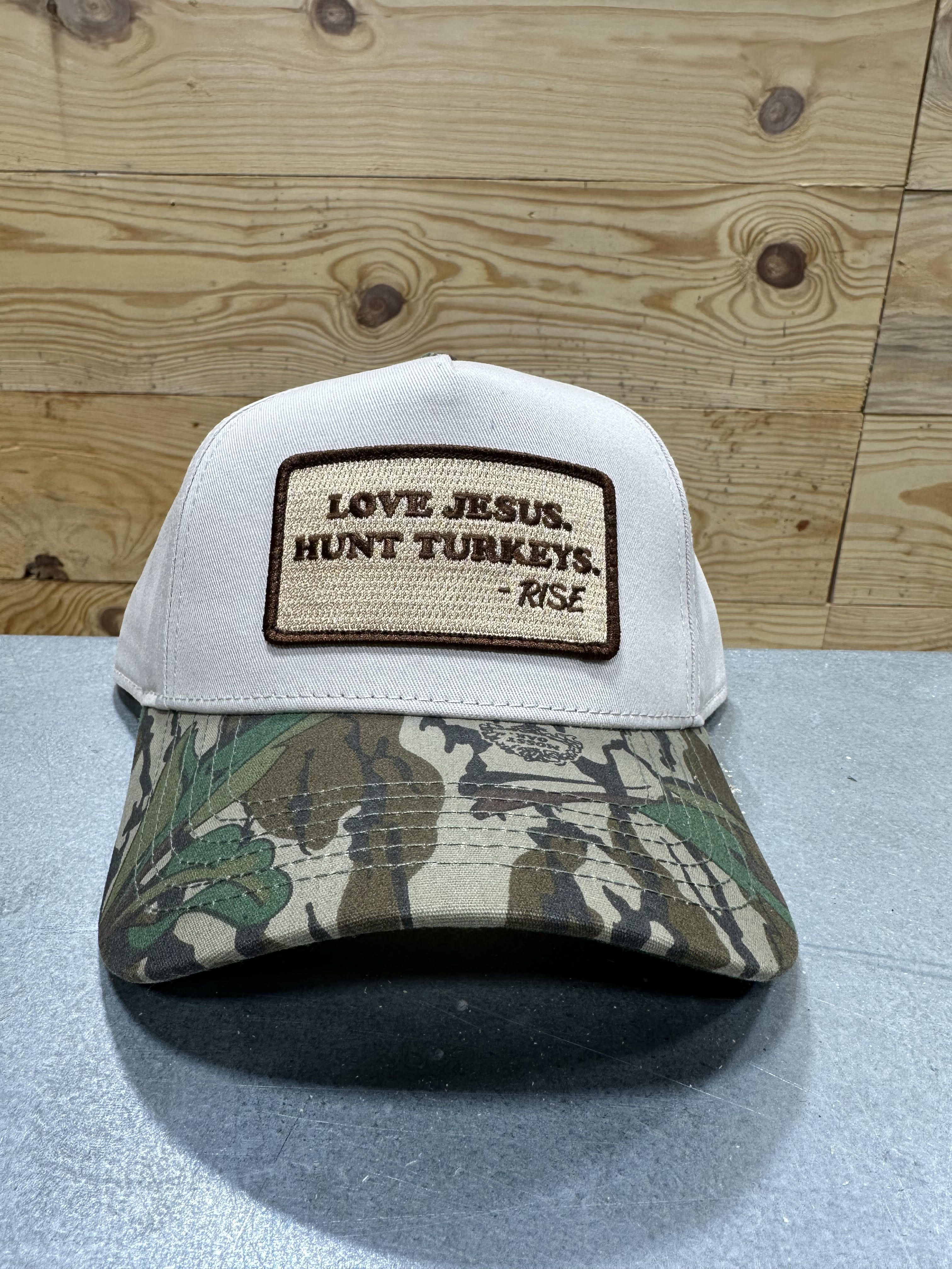 Tuart Rise Hat LOVE JESUS. HUNT TURKEYS. Patch Hat - LOST Easy Hybrid β RISE Turkey ...