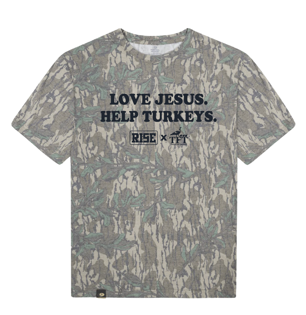 LOVE JESUS. HELP TURKEYS. RISE X TFT - ADULT TEE - Orders will ship beginning week of 23 NOV 2026