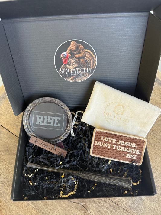 RISE X SQUATCHY GAME CALLS TURKEYS FOR TESTICLES AUCTION FUNDRAISER