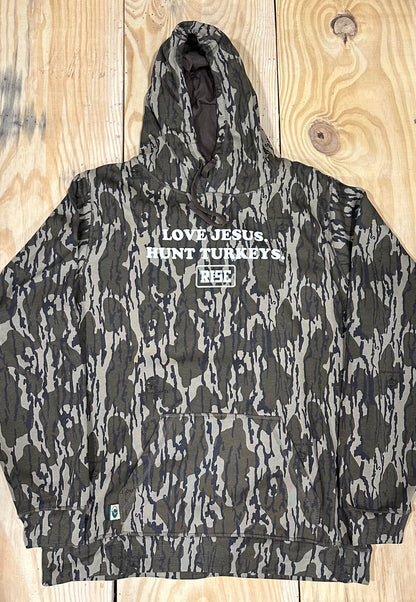 LOVE JESUS. HUNT TURKEYS. Hooded sweatshirt
