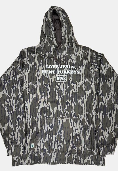 LOVE JESUS. HUNT TURKEYS. Hooded sweatshirt