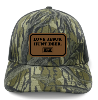 LOVE JESUS. HUNT DEER. - LOST Slate Mossy Oak Treestand Mesh-back