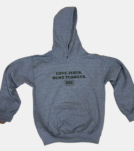 LOVE JESUS.  HUNT TURKEYS - Youth Hoodie